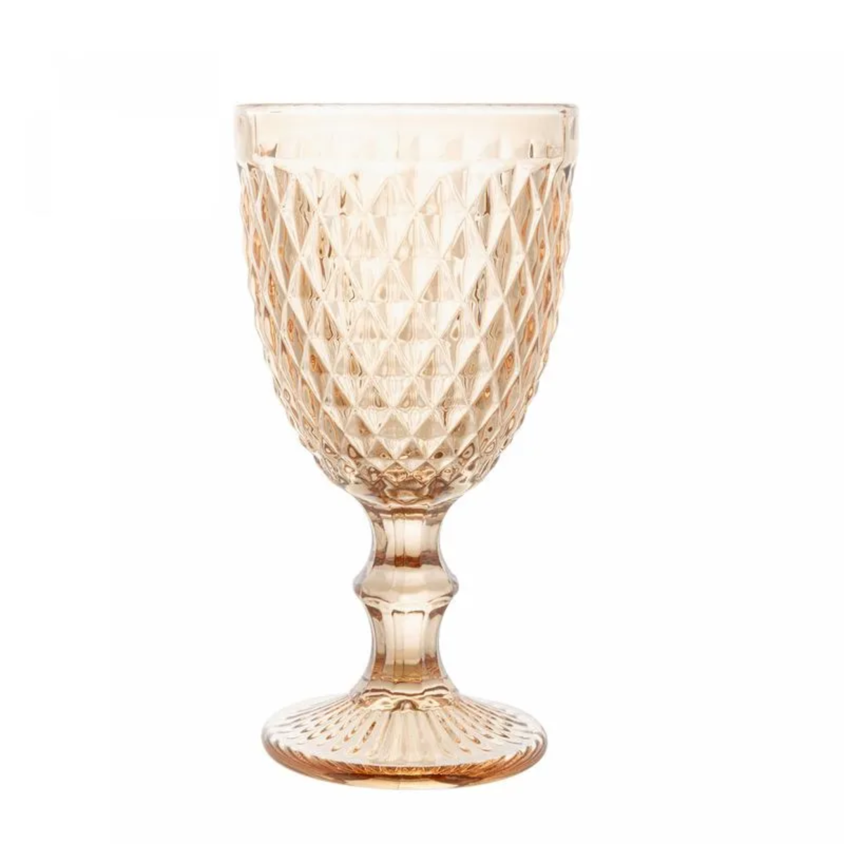 Conjunto 6 Taças de Água de Vidro Bico de Abacaxi Âmbar Metalizado 320ml - Lyor - Imagem 3