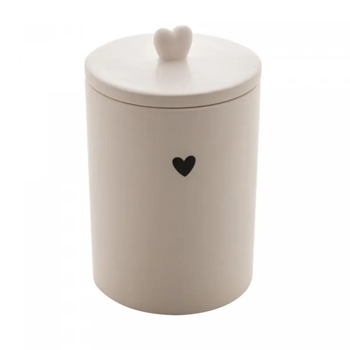 Potiche de Cerâmica Heart Branco 10cm x 10cm x 15cm - Lyor