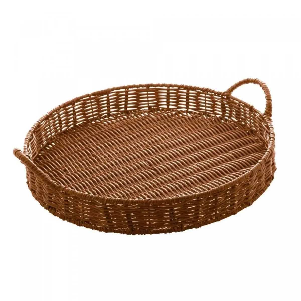 Bandeja de Plástico com Alça Rattan 38cm - Lyor
