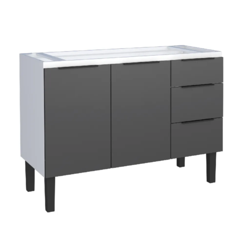 Gabinete para Cozinha Jupiter 120 mts  Aço Preto/Branco - Cozimax - Image 2