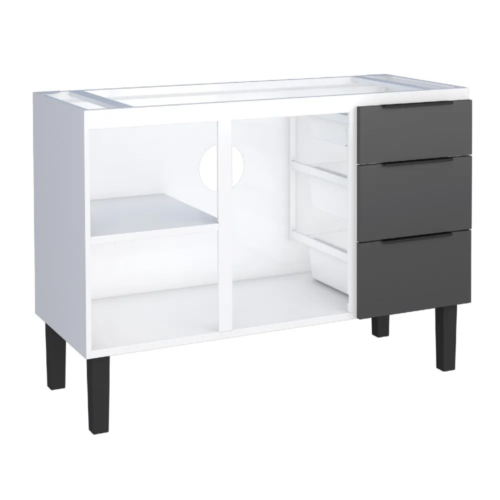 Gabinete para Cozinha Jupiter 120 mts  Aço Preto/Branco - Cozimax - Image 3