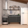 Gabinete para Cozinha Jupiter 120 mts  Aço Preto/Branco - Cozimax