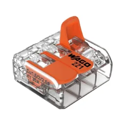 Conector 2P Flowpack 41A 450v Para Ducha 221-612 com 3 unidades - Wago