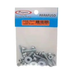PARAF ROSCA MAQ 3/16X1.1/2" C/ARRUELA E PORCA C/10
