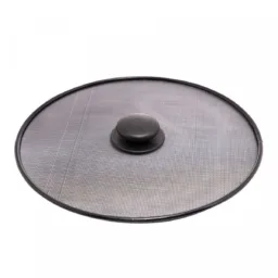 Tampa Protetora para Frituras de Metal Revestida com Plástico Preta 25cm - Lyor