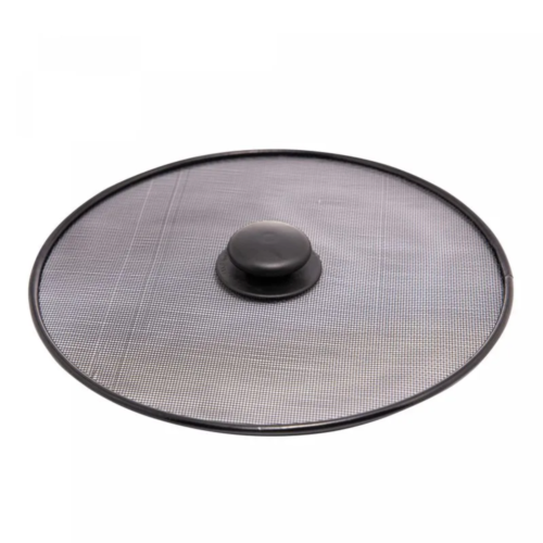 Tampa Protetora para Frituras de Metal Revestida com Plástico Preta 25cm - Lyor