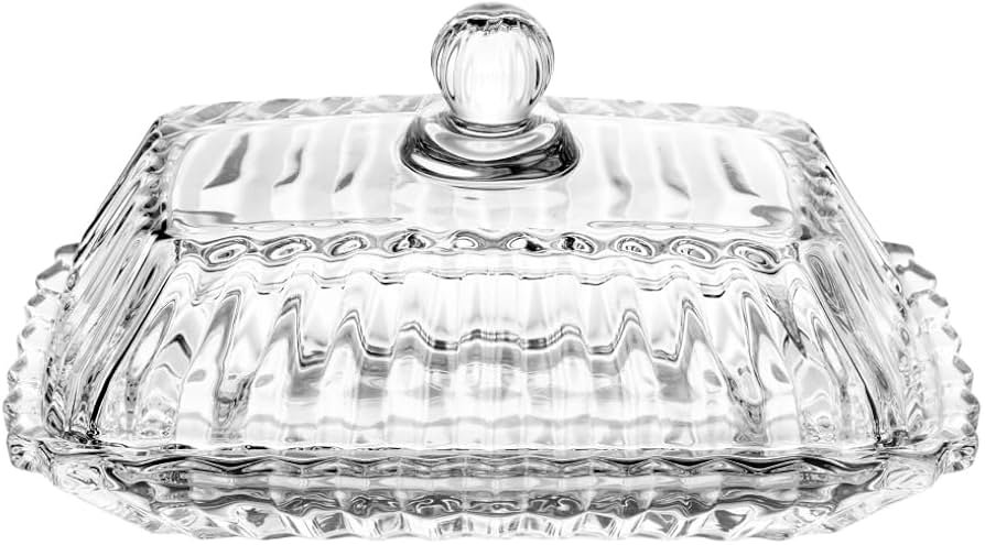 Manteigueira Retangular de Cristal com Tampa Imperatriz 17cm x 9cm x 8,5cm - Wolff - Imagem 2
