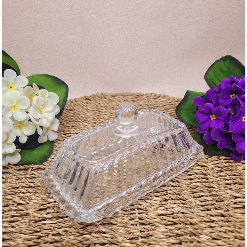 Manteigueira Retangular de Cristal com Tampa Imperatriz 17cm x 9cm x 8,5cm - Wolff - Imagem 3