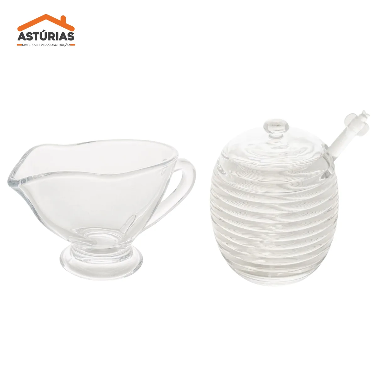 KIT MELEIRA DE CRISTAL C/PEGADOR 210 ML + MOLHEIRA DE CRISTAL SEUL 180 ML - LYOR #05