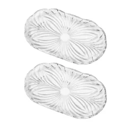 CONJUNTO 2PCS BANDEJA DE CRISTAL ABERTA 23,8CM #52