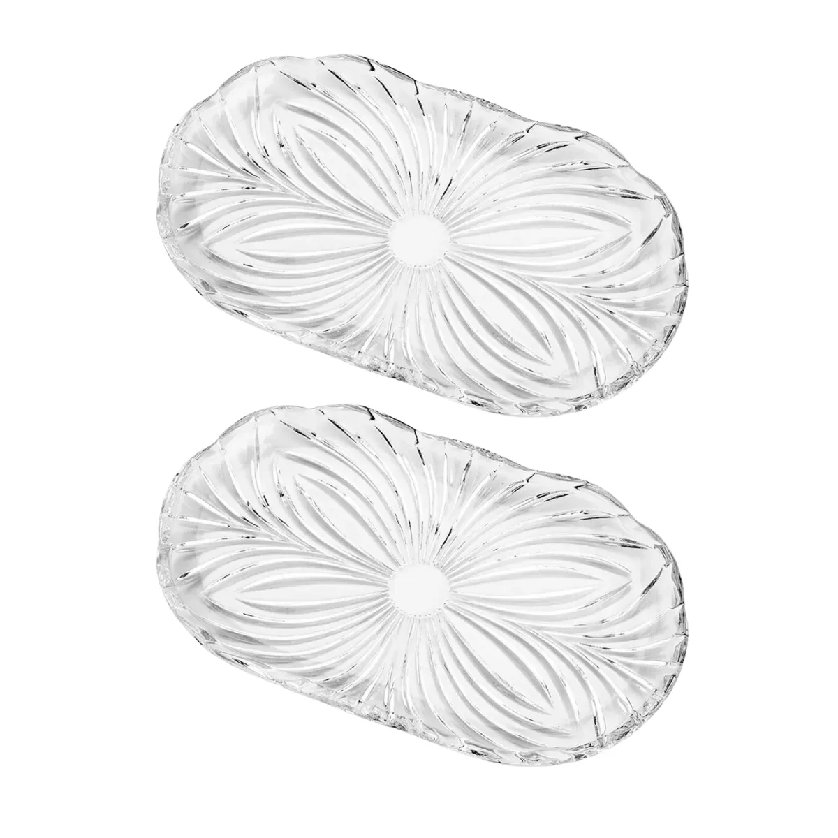 CONJUNTO 2PCS BANDEJA DE CRISTAL ABERTA 23,8CM #52
