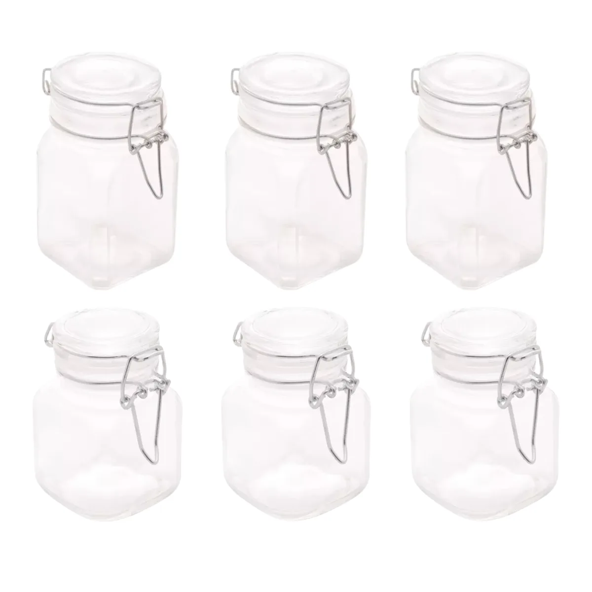 KIT 6 POTES HERMETICO DE VIDRO 3 PEÇAS 180ML + 3 PEÇAS 260ML - LYOR #03