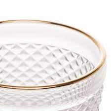 Taça para Água de Vidro Bico de Abacaxi com Fio de Ouro 325ml - Lyor - Imagem 3