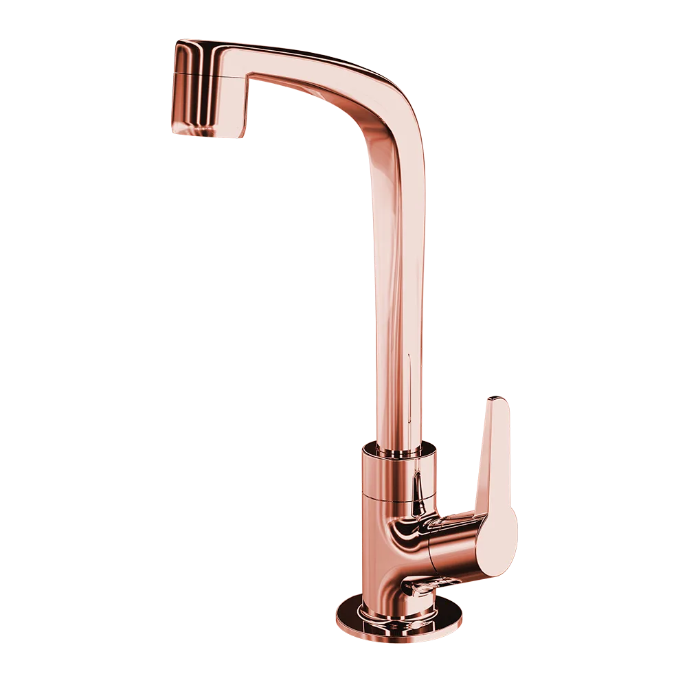 Torneira Lavatório Mesa Bica Alta Rose Gold Flatt - Lorenzetti