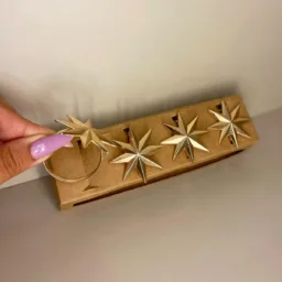 #18 Conjunto Porta Guardanapo De Estrela Ouro -Cromus
