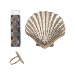 #20 Conjunto Porta Guardanapo De Concha Ouro -Cromus