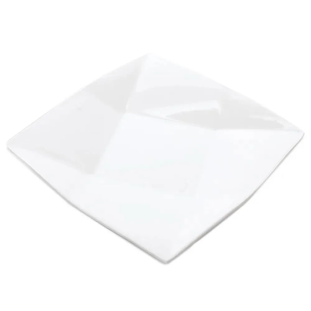 Prato Quadrado Melamina Branco 28cm - Cromus