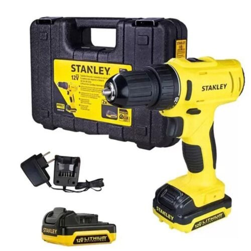 Kit Parafusadeira Furadeira com Maleta e 2 Baterias Bivolt 12V - Stanley