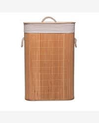 Cesto para Lavanderia de Bambu com Tampa Natural 40cm x 30cm x 57cm - Lyor - Imagem 2