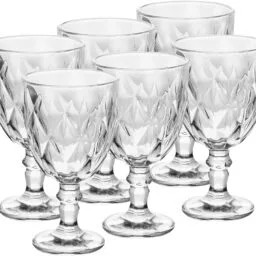 Conjunto 6 Peças Taças de Vidro para Água Diamond 325ml