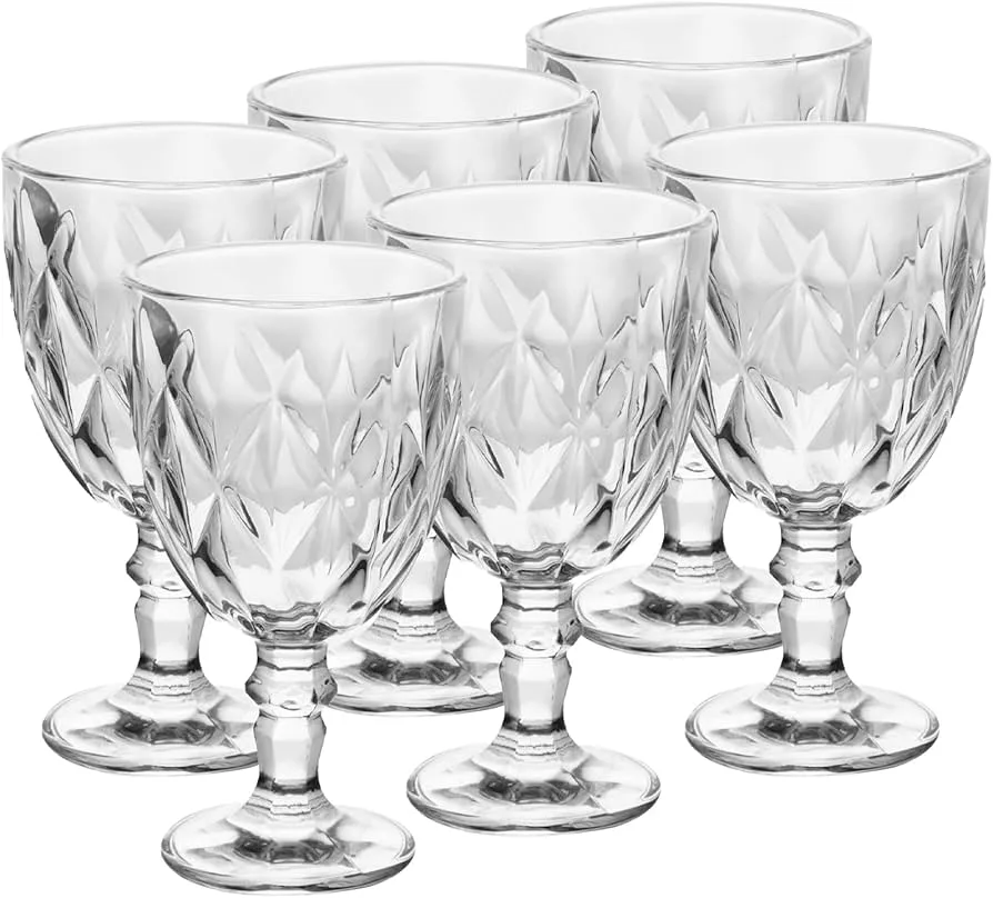 Conjunto 6 Peças Taças de Vidro para Água Diamond 325ml