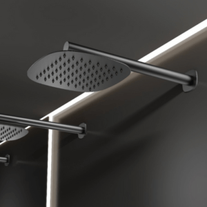 Chuveiro c/Haste Redonda Slim - Black - Jiwi - Imagem 2