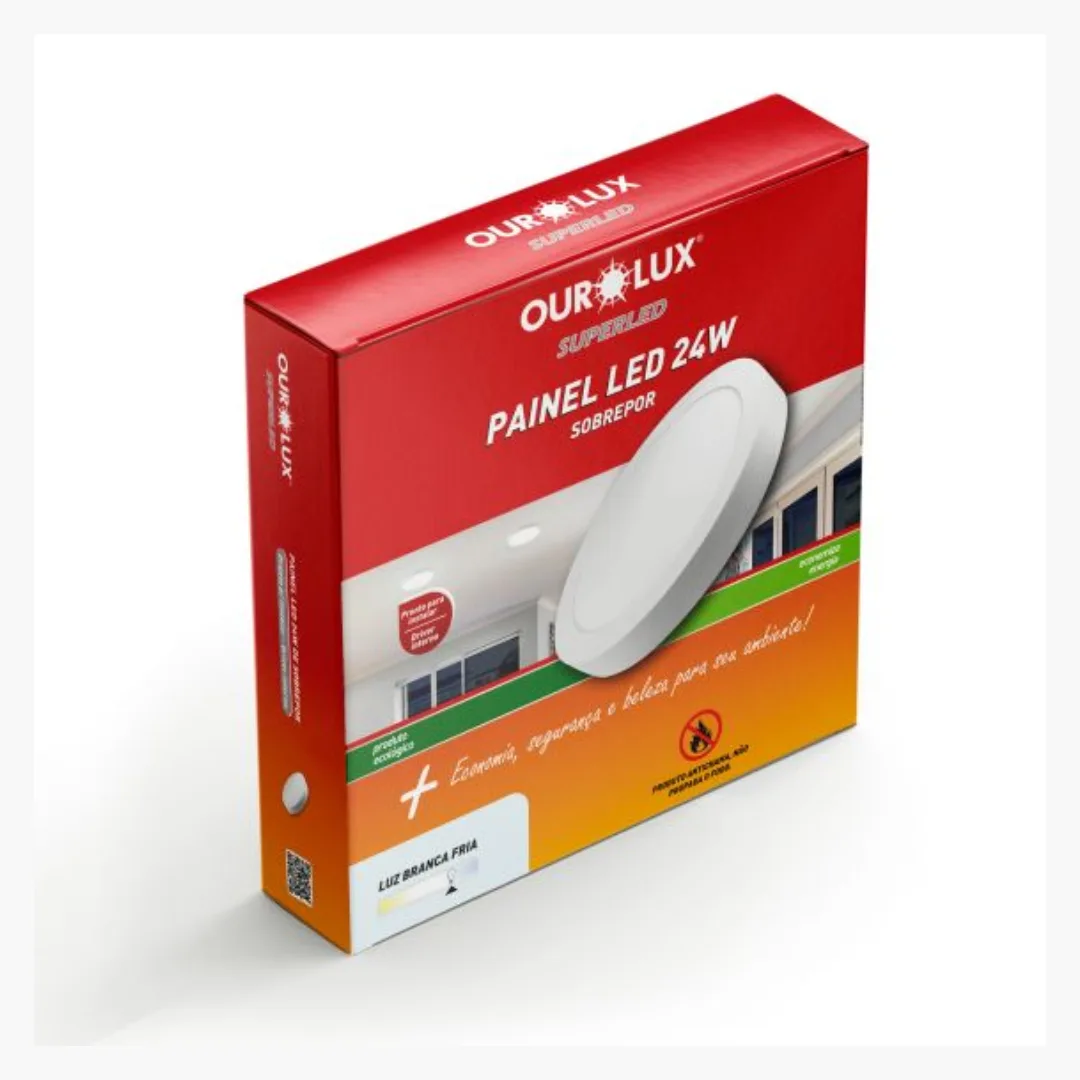 Painel LED Super Eco - 24W - BIV - 6500K - Sobrepor - Redondo - Ourolux