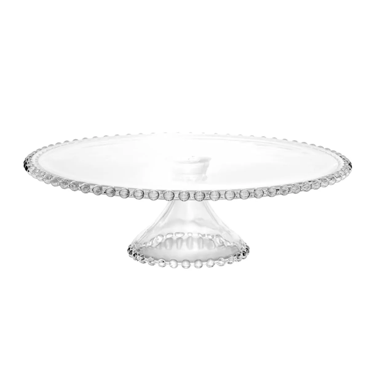 Prato para Bolo com Pé de Cristal Pearl 31cm x 11cm - Wolff
