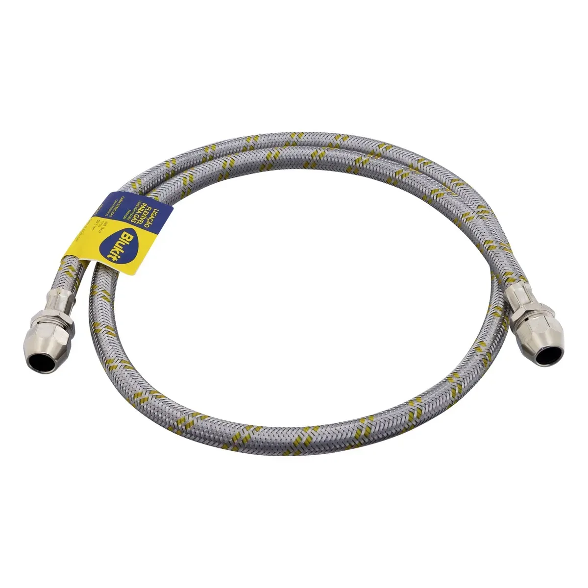 Engate Flexivel 3/8 Inox Para Gas Com Adaptador 2,00m - Blukit